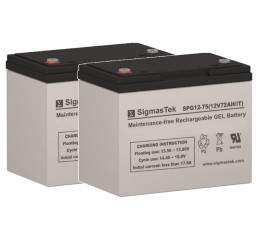 SigmasTek SPG12-75 IT 12V-72Ah Gel Battery (2 Batteries)