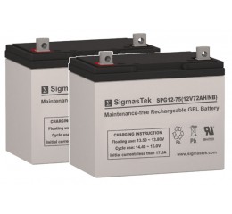 SigmasTek SPG12-75 NB 12V-72Ah Gel Battery (2 Batteries)