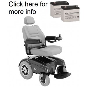 Merits P301 / P302 Power Wheelchair Replacement Battery (2 Batteries)