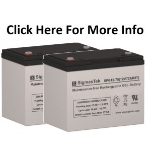 SigmasTek SPG12-75 IT 12V-72Ah Gel Battery (2 Batteries)