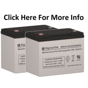 SigmasTek SPG12-75 IT 12V-72Ah Gel Battery (2 Batteries) SigmasTek SPG12-75 IT 12V-72Ah Gel Battery (2 Batteries)