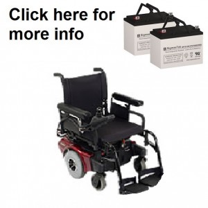 Quickie Freestyle Mini Power Wheelchair Replacement Battery (2 Batteries)