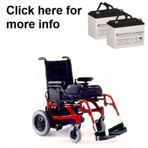 Quickie V-521 Power Wheelchair Replacement Battery (2 Batteries)