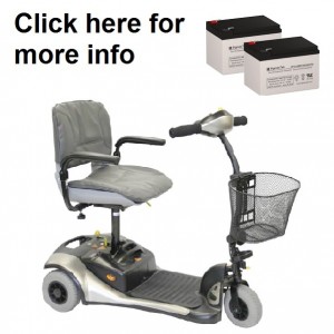 Shoprider Dasher 3 and 4 Wheel Scooter Battery (2 Batteries)