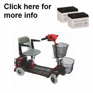 Shoprider XtraLite 3 and 4 Wheel Replacement Battery (2 Batteries)